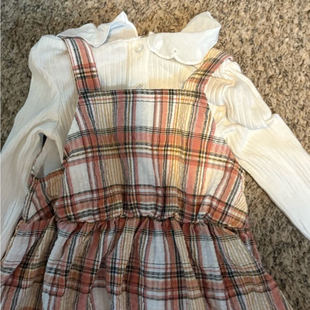 Nicole Miller Toddler / girls Plaid Dress with Cream Top - Picture 2 of 9